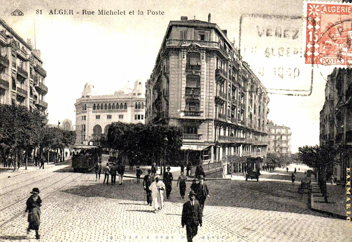 Alger - Rue Michelet et la Poste - 1930.jpg